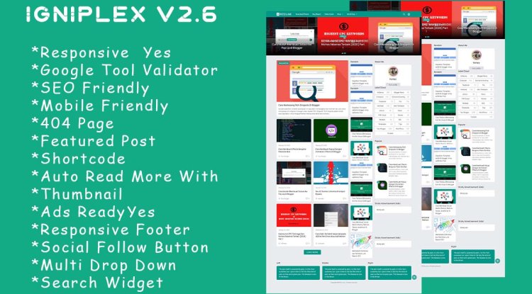 Igniplex V2.6 Premium Blogger Template Unlimited Domain